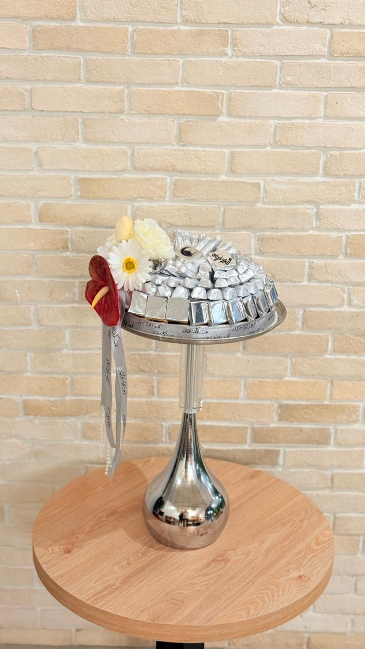 Belgian Chocolate Tray in a Silver Wrapping